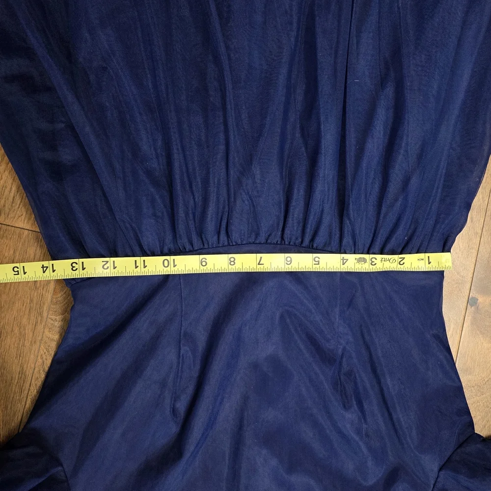 Elegant Navy Blue Dress - Picture 3 of 5